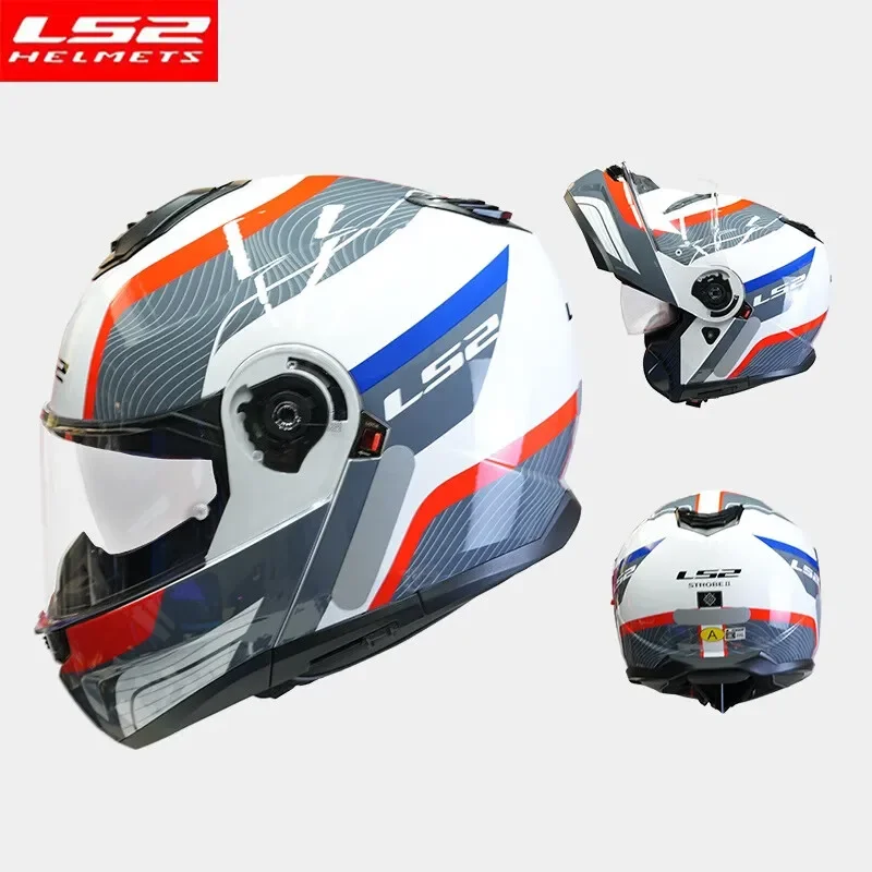 LS2 оригинальный мотоциклетный шлем с двойными линзами, модульные шлемы ...