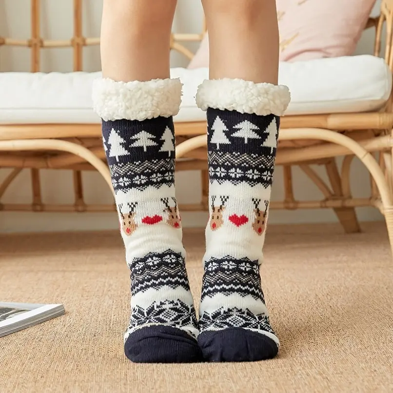 

Winter Warm Socks Women Cute Thicken Plus Cotton Plush Soft Socks Funny Christmas Fluffy Deer Elk Bear Gift Cheap Fuzzy Socks
