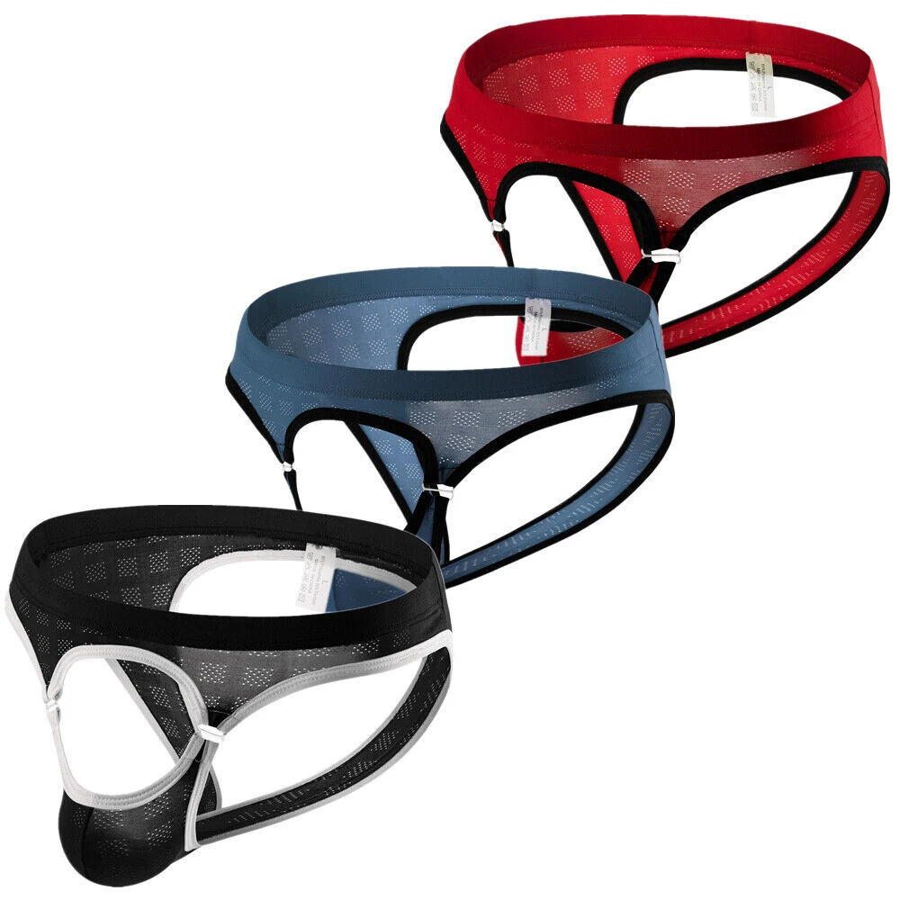 

3 шт./Лот, мужские трусы-брифы с открытой промежностью