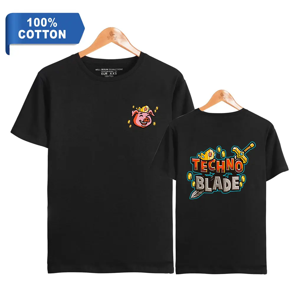 

Technoblade Merch Print T-shirt Mens 100% Cotton Summer Tshirt Short Sleeve Harajuku Clothes Streetwear T shirt Graphic T shirts