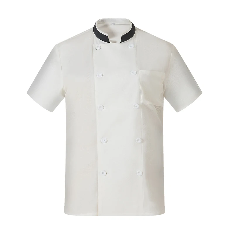 

Catering Restaurant Unisex Kitchen Jacket Waiter Master Chef Uniform Shirt Hotel Bakery Sushi Pastry Cafe Short Sleeve Cook Coat