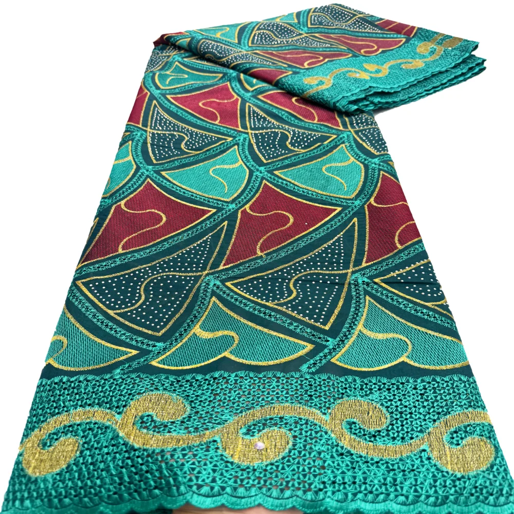 2024 Высококачественная Нигерийская Хлопковая Кружевная Ткань С Вышивкой