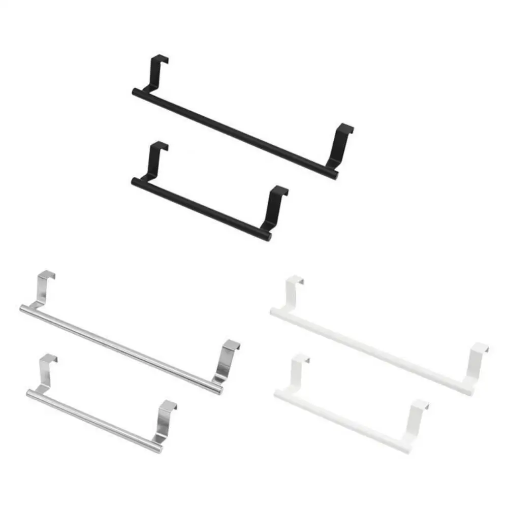 

Stainless Steel Shelf Hanger Multi-functional Punch-free Towel Rack Single Rod Hanging Storage For Bathroom Kitchen Cabinet Rag