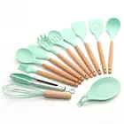 Набор кухонных принадлежностей Cooing с силиконовой головкой и деревянной ручкой, кухонная утварь, кухонная утварь, ложка для макаронных изделий, лопатка для взбивания яиц, кухонная утварь, кухонные инструменты