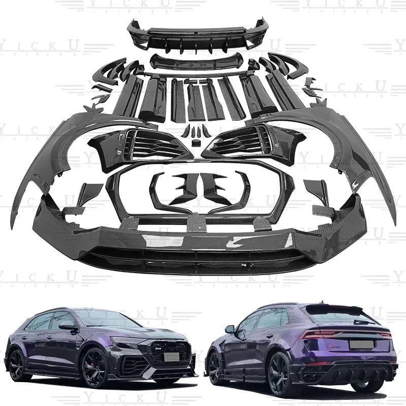 Tiges tiges MSY Dual Carbon Body Kit mit Seitens ch wellern der voroem stange und Hec klippen спойлер для Q8/RS Q8