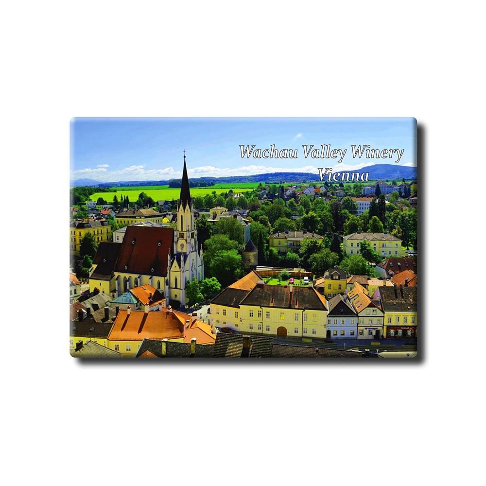 

Austria Vienna "Wachau Valley Winery" Tourist Souvenir Tinplate Magnetic Refrigerator Sticker Creative Gifts For Friends 27234