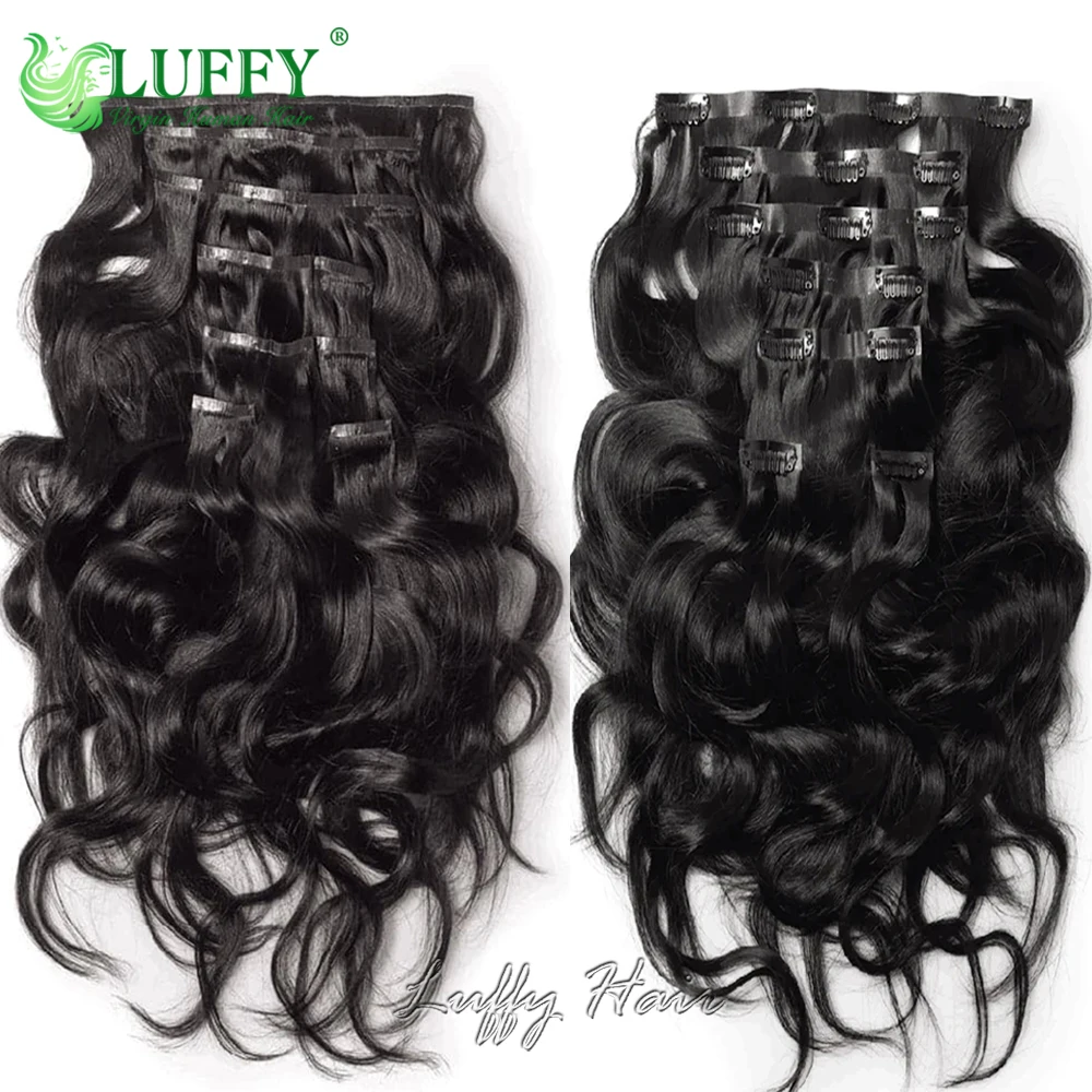 Наращивание волос luffywig объемная волна человеческие волосы 7 шт.