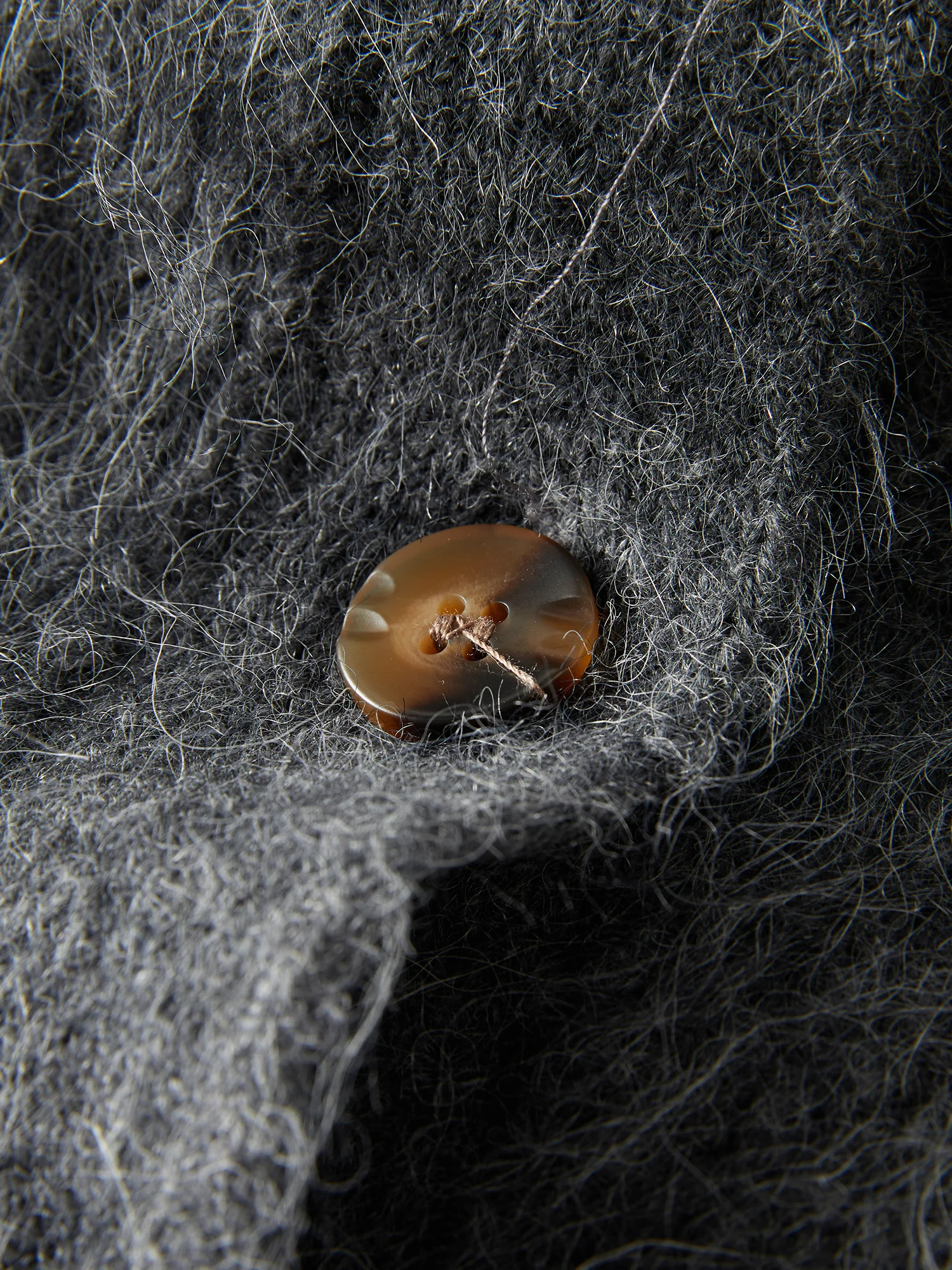 FSLE 54 6% вязаный кардиган из альпаки с v-образным вырезом для женщин зима 2024 новый