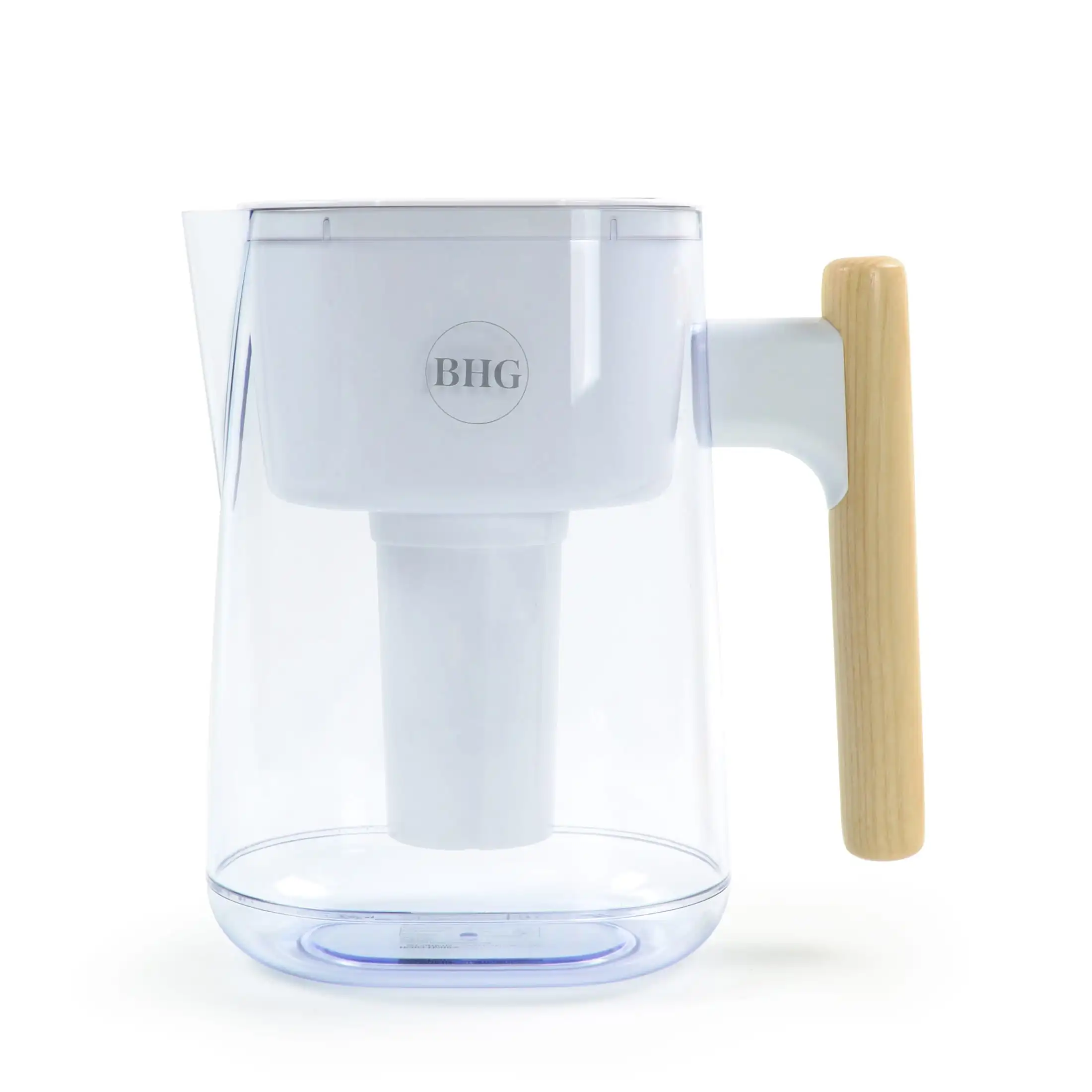 

Better Homes and Gardens Water filter pitcher 7 cup series, filter compatible, Wooden handle, White