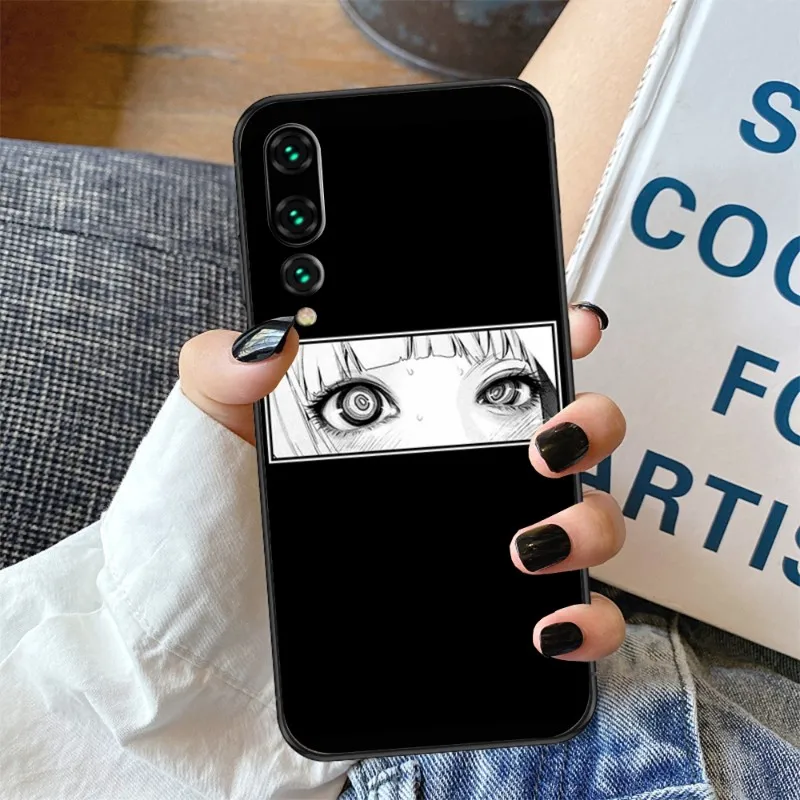 Anime Eyes Phone Case For Huawei P50 P40 P30 Pro Lite P Smart 2021 2019 Magic 3 Soft Black Phone Cover images - 6