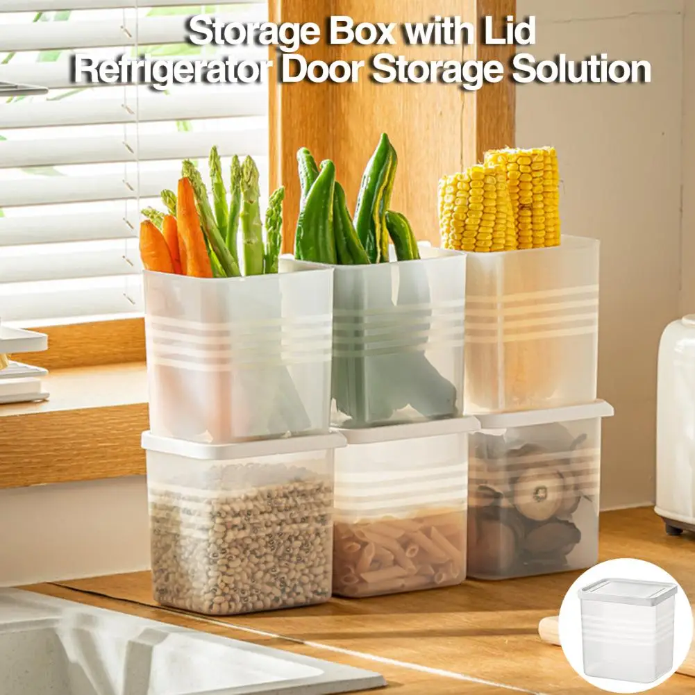 

Refrigerator Door Organizer with Lid Maximize Fridge Space with Odor-free Food Grade Refrigerator Fresh-keeping Box for Fruits