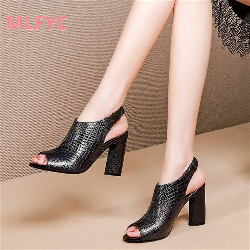 

Sandals women's 2023 summer new high-heeled sandals fashion fish mouth open-toe ladies sandals