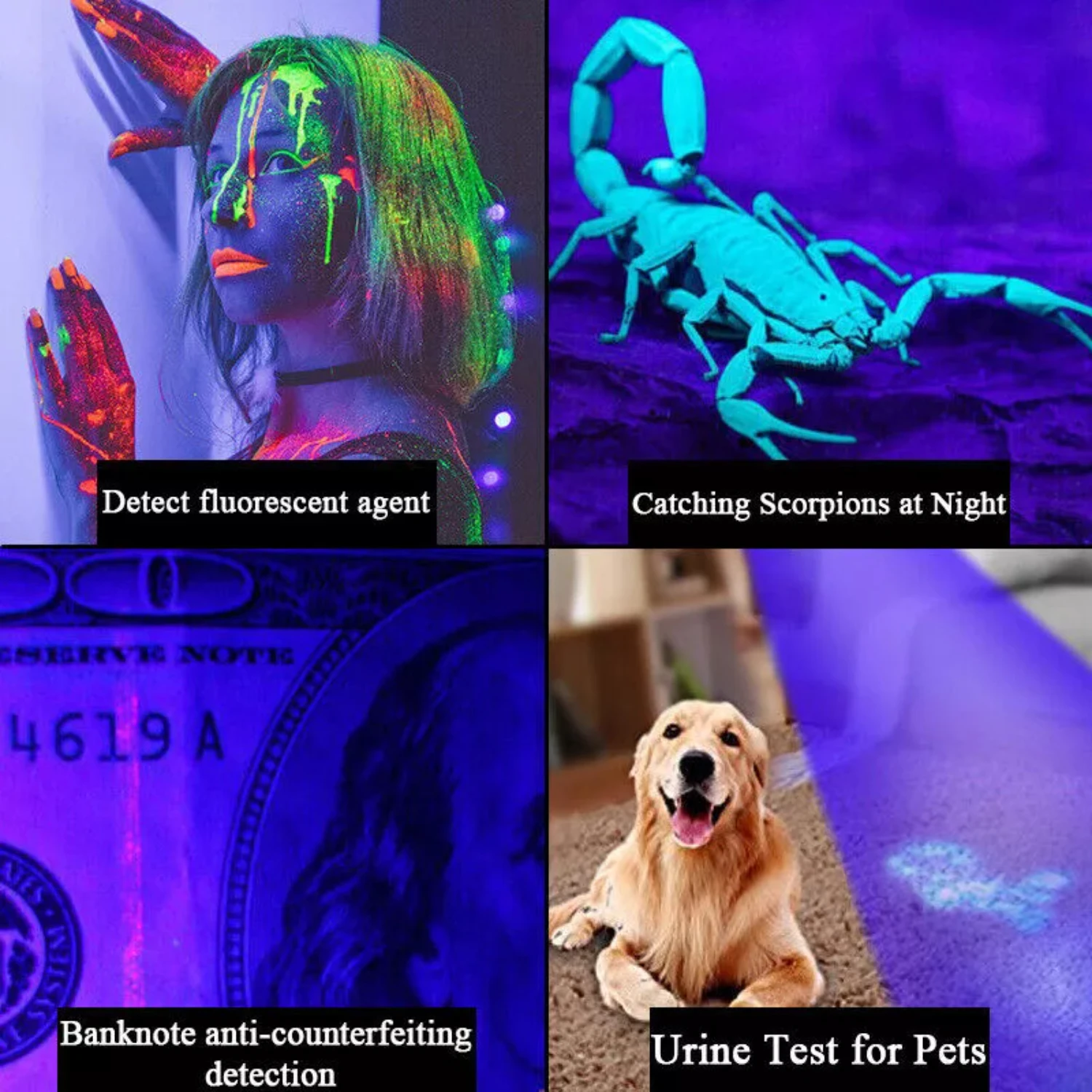 Супер яркий 120000 lm УФ-фонарик Ультрафиолетовый фонарик Черный свет Лампа