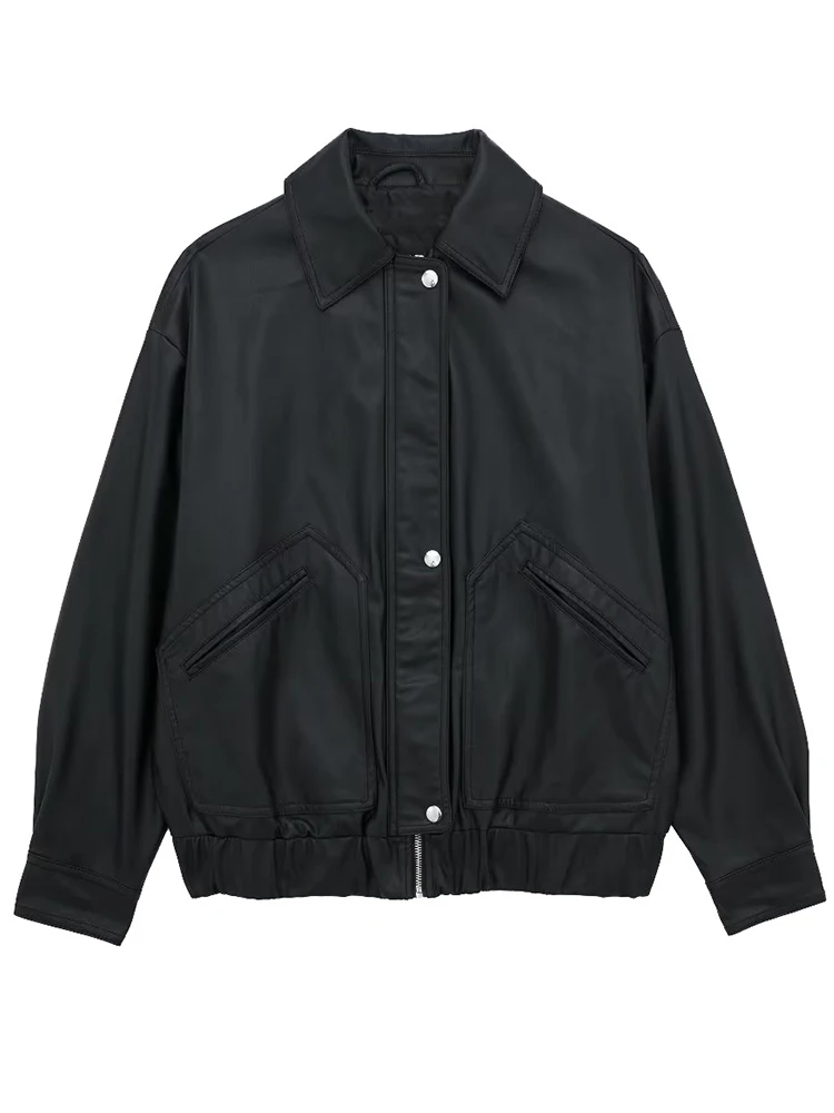 

Fitaylor/Новинка; Сезон весна-осень; Женская повседневная куртка из искусственной кожи; Женская уличная однобортная куртка на молнии; Байкерская куртка из искусственной кожи