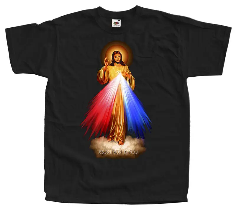 Футболка с изображением Иисуса я доверяю вам католический черный все размеры от S