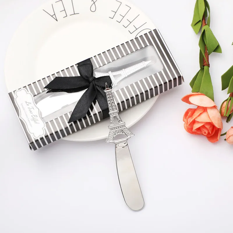 

Новое поступление 20 шт./лот Эйфелева башня нож для масла разбрасыватель нож для торта свадебный подарок и сувениры