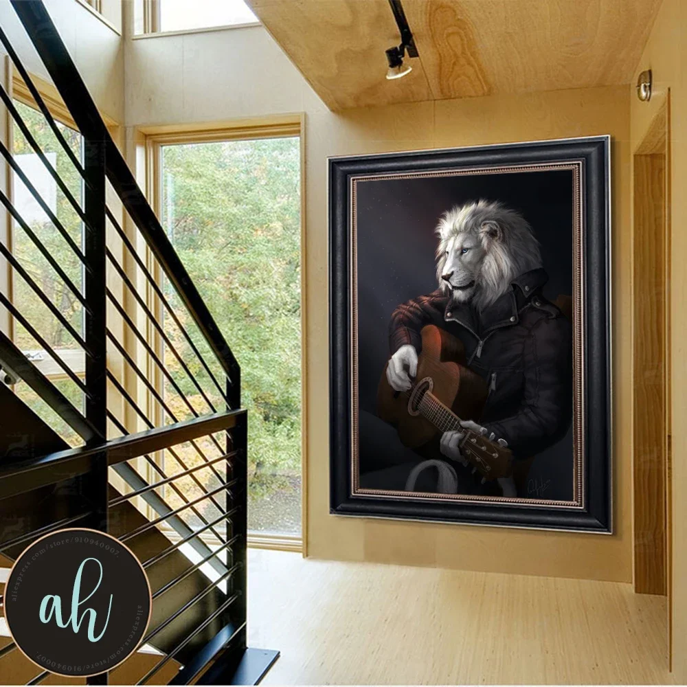 Картина на холсте с изображением Льва обезьяны тигра