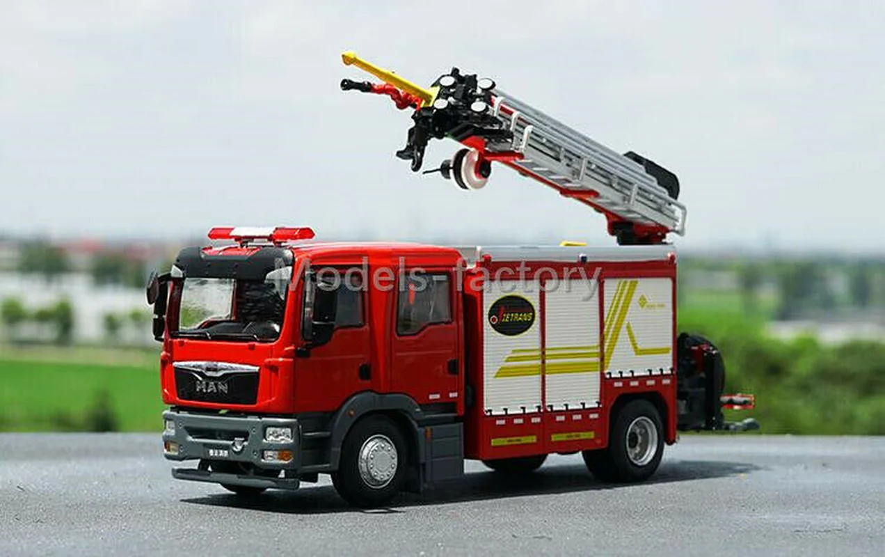 

Новинка 1/43 для JIEDA MAN аварийная пожарная техника литая модель автомобиля грузовик игрушки подарки демонстрационные украшения металл, пластик, резина
