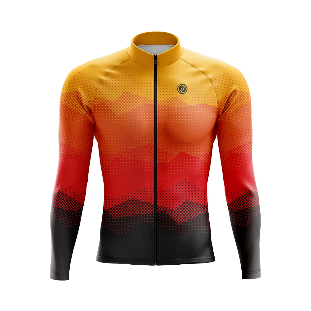 Велоспорт куртки из термофлиса для мужчин с длинным рукавом велосипедные майки