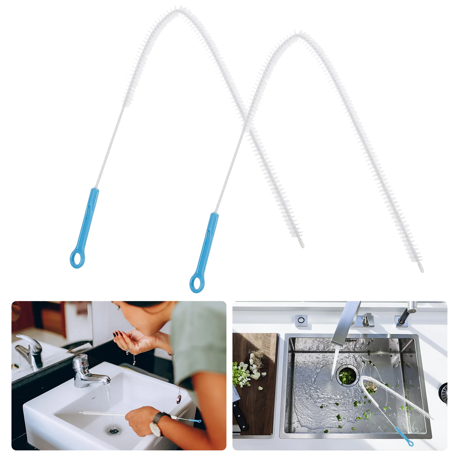 

Brush Sink Hair Cleaner Cleaning Remover Straw Drain Clog Tool Hole Brushes Overflow Home Auger Reusable Sewer Dredging