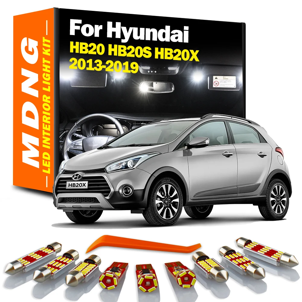 

MDNG 11Pcs Canbus LED Interior Map Dome Light Kit For Hyundai HB20 HB20S HB20X 2013 2014 2015 2016 2017 2018 2019 Car Led Bulbs