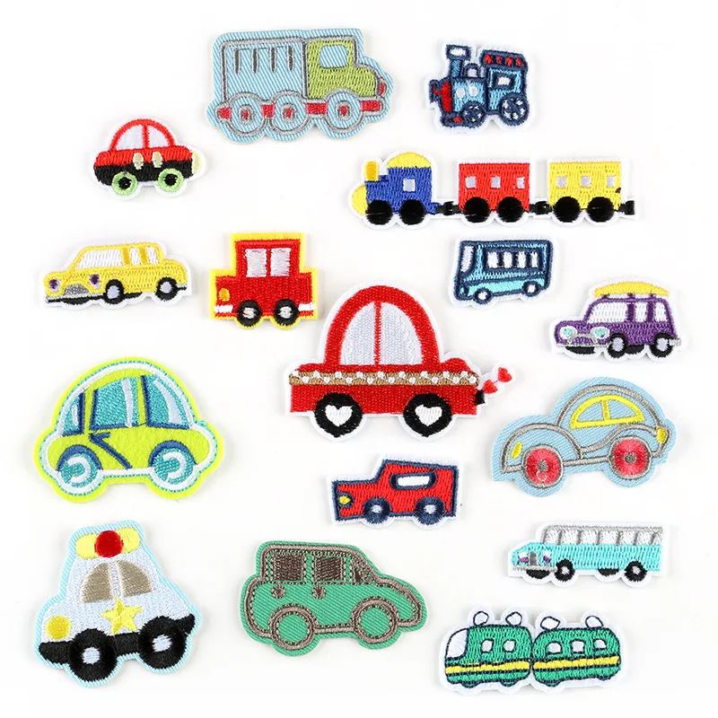 

16Pcs/set Cartoon Car applique sticker ironing embroidery patch For on Child Clothes Hat Jeans Sticker Sew DIY Patch Applique