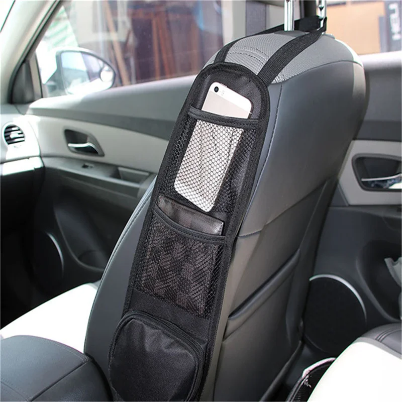 

Органайзер на сиденье автомобиля, подвесная сумка для хранения на боковом сиденье, сетчатый Карманный держатель, автомобильный Стайлинг, держатель для телефона