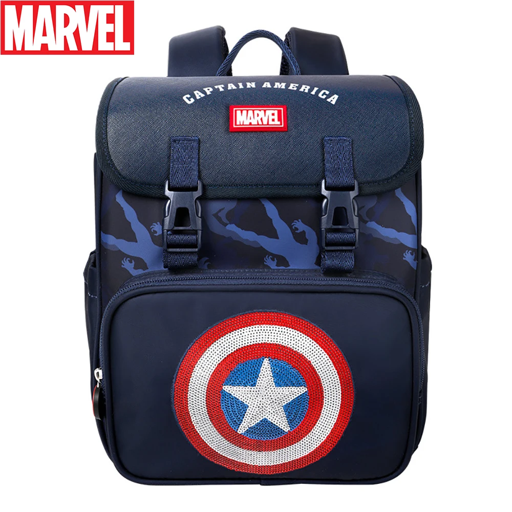 

Marvel Children's Cartoon Schoolbags For Boys Lovely Sequin Spider-man Iron Man Backpacks Kids Students light Superhero Backpack