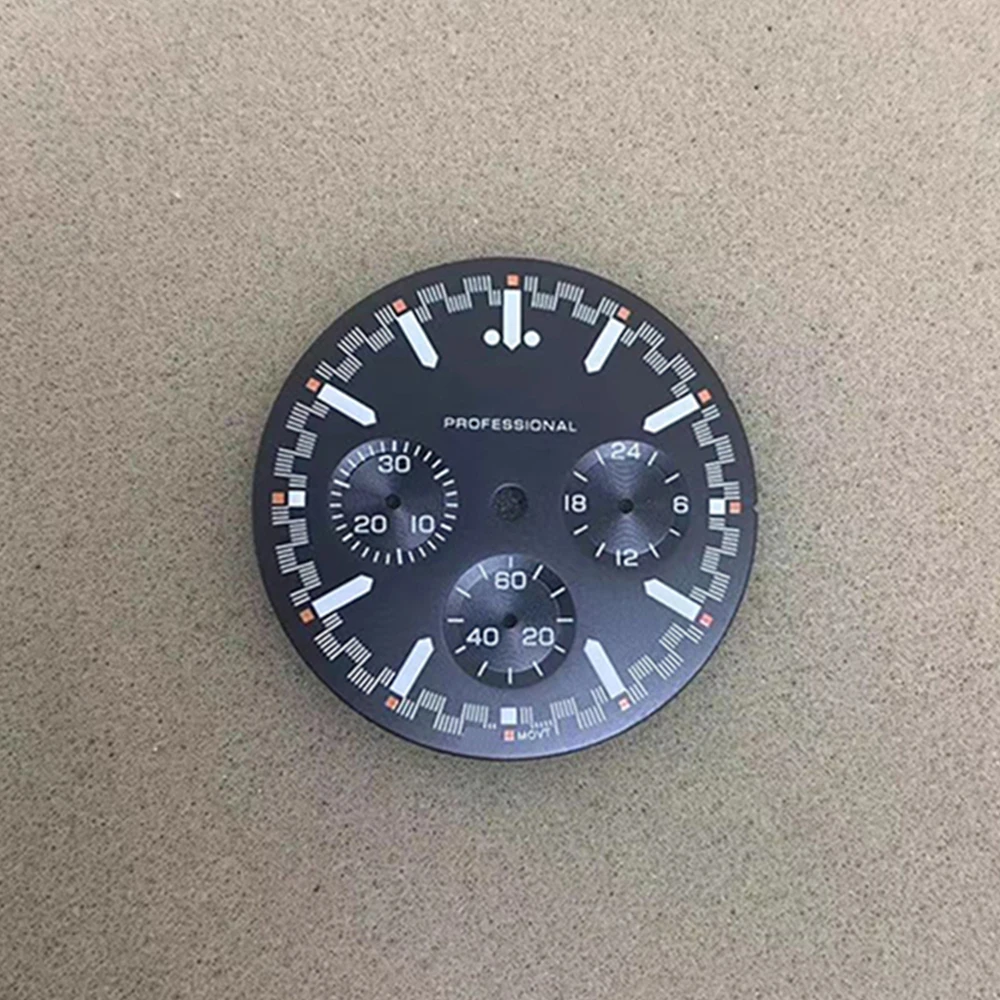 

VK63 S Logo Dial, 32.6mm Watch Dial with Green Luminous, for VK63 Movement