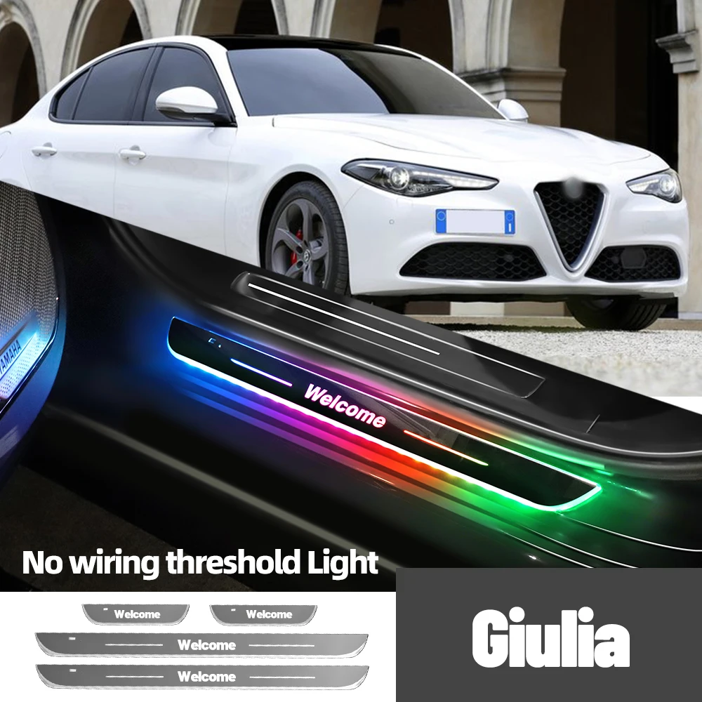 Для Alfa Romeo Giulia 2015-2022 2019 2020 2021 автомобильный порог индивидуальный логотип