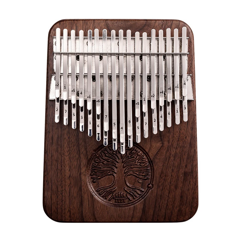 Hluru Kalimba 24/34 Key Black Walnut Thumb Piano with Pickup Beginners Mini Kalimbas Professional Musical Keyboard Instruments