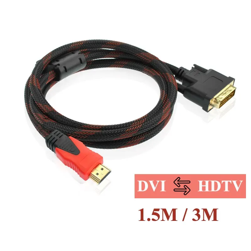 DVI TO HDMI CABLE HDMI TO DVI , DVI D Male To HDMI Compatible Cable High Speed HDTV Compatible DVI Digital Audio Cable