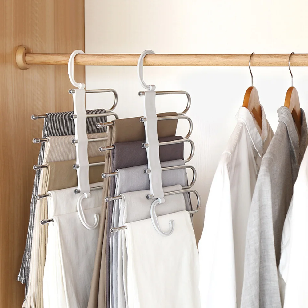 

Stainless Steel Multi-layer Trouser Hanger Saving Space Pants Organizing Shelf For Home