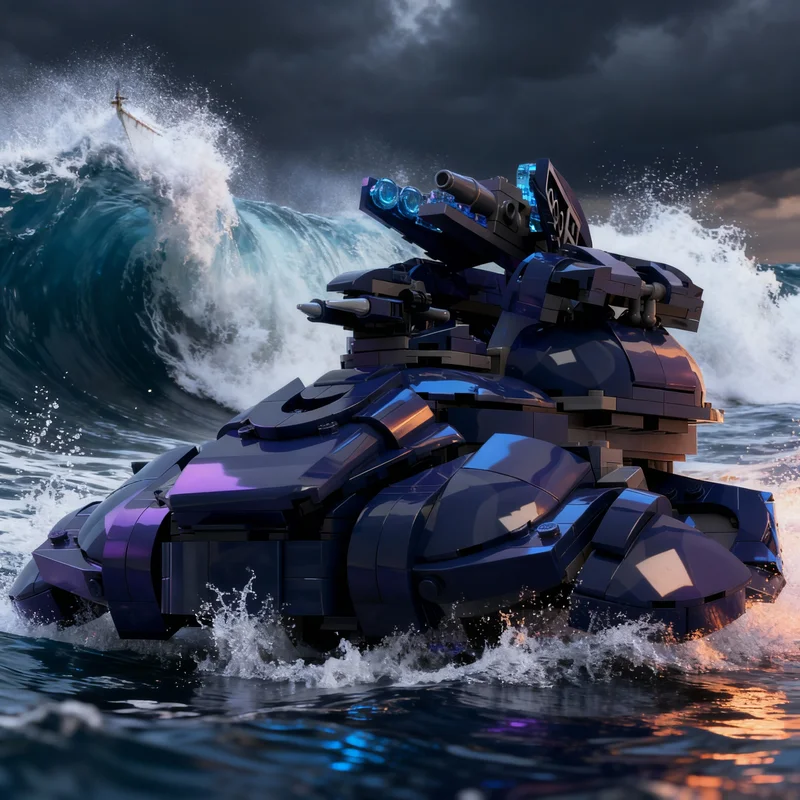 Фото 813 деталей MOC T26 Zurdo Pattern Wraith Mortar Tank Halo Space — Конструктор, креативный подарок, DIY-декор для взрослых, премиум-класс №1