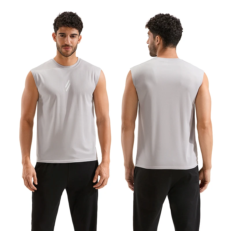 Мужская летняя модная повседневная футболка без рукавов с принтом для