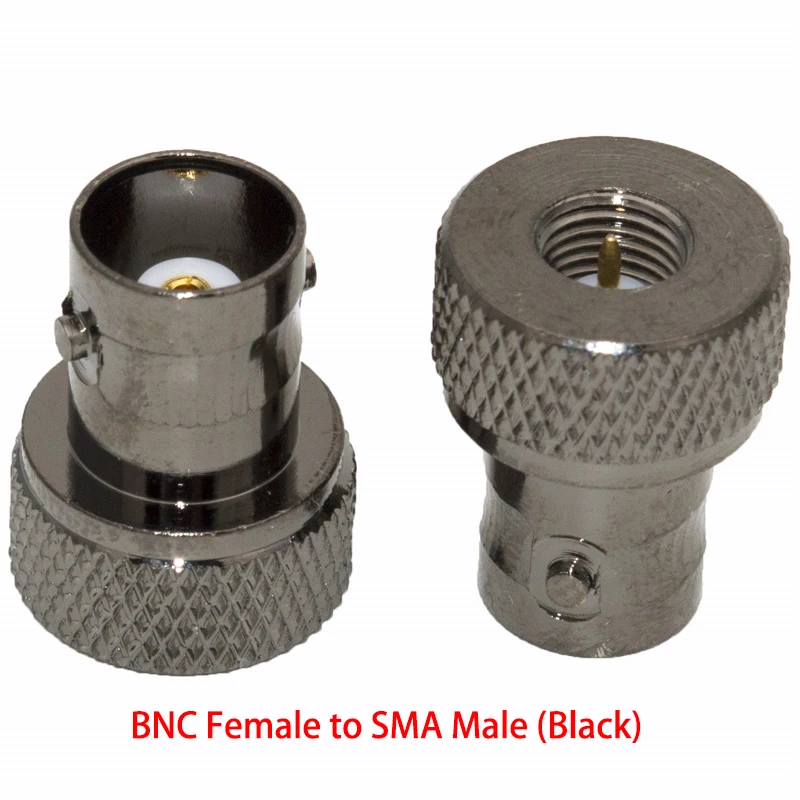 Фото Переходник Q9 BNC (гнездо) на SMA (штекер-гнездо) с золотисто-никелевым покрытием, черный, для раций Motorola и BaoFeng UV-5R FD-880. №5