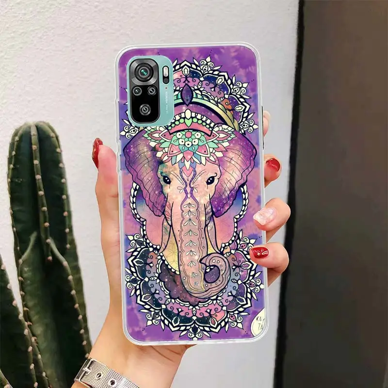 Elephant Mandala Aztec для Xiaomi Redmi Note 10 9T 9S 9 8 Pro 8T 7 5 Чехол телефона Mi 12T 11T 10T 12 11 Lite Корпус Fundas