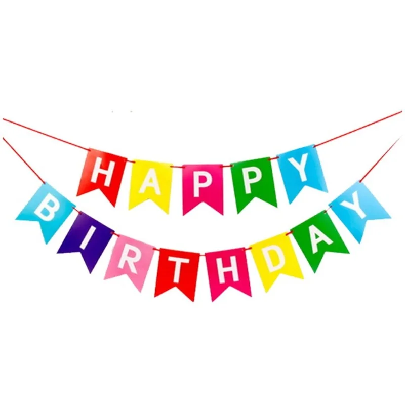 

Happy Birthday Banner Wall Hanging Decorations Happy Anniversary Banner Kids Colourful Brick Theme Home Party Crafts Supplies