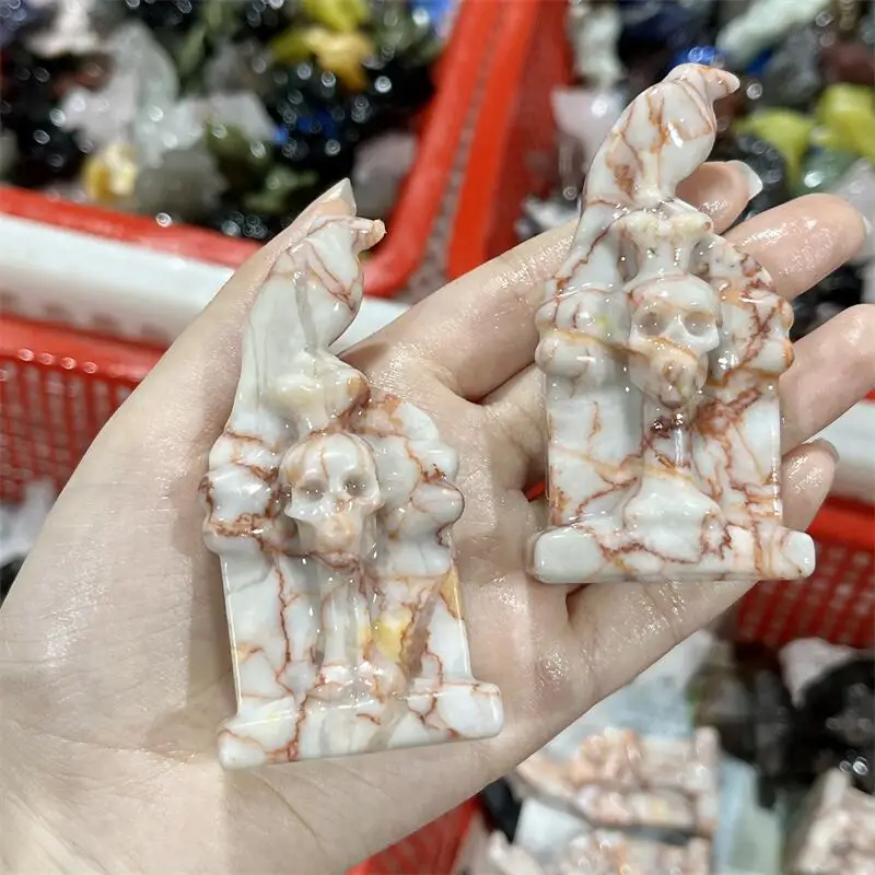 Натуральный красный камень из сети перекрестная вырезка надгробие на Хэллоуин