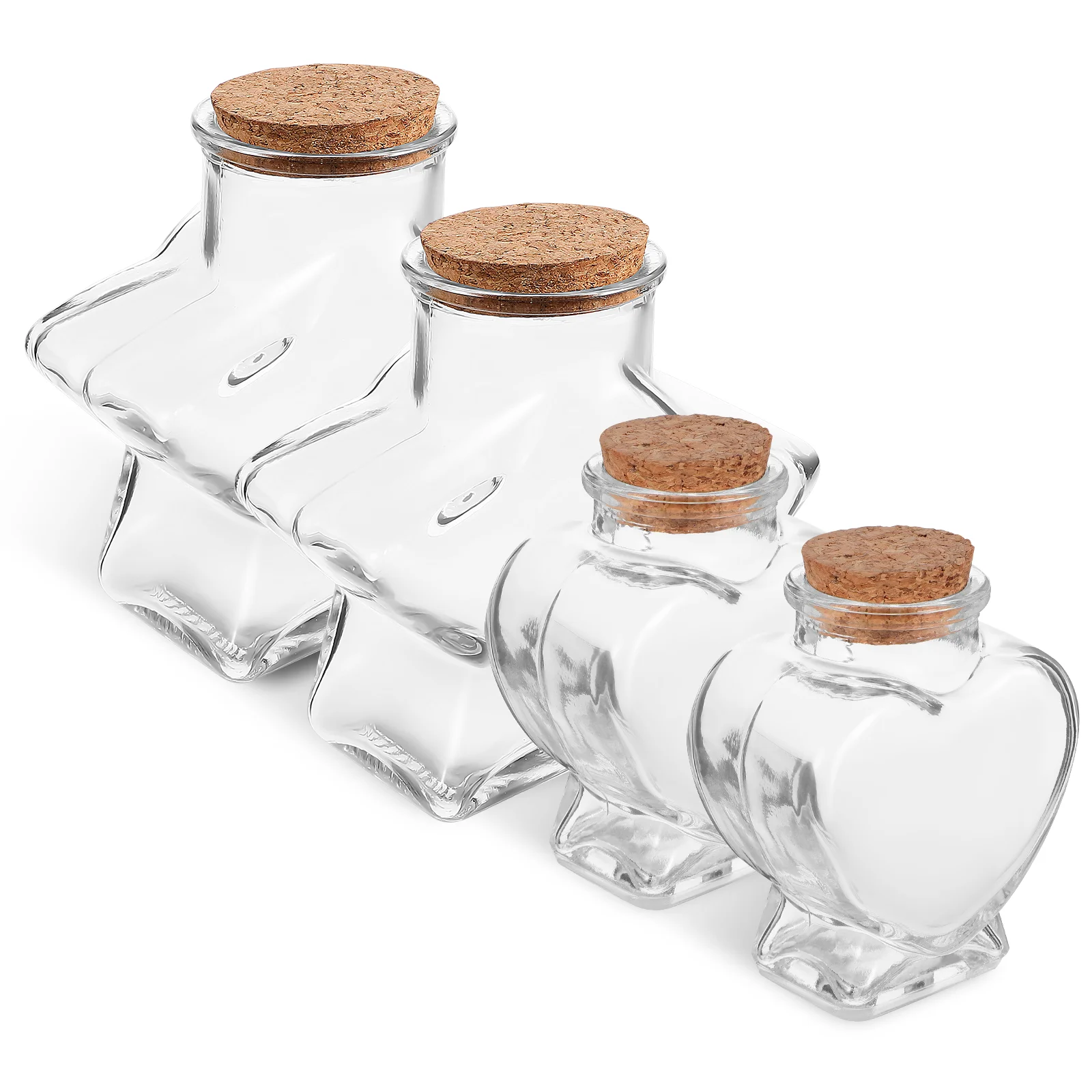 

4 Pcs Cork Bottle Storage Container Drifting Craft Glass Jars Small Bottles Lids Decorative