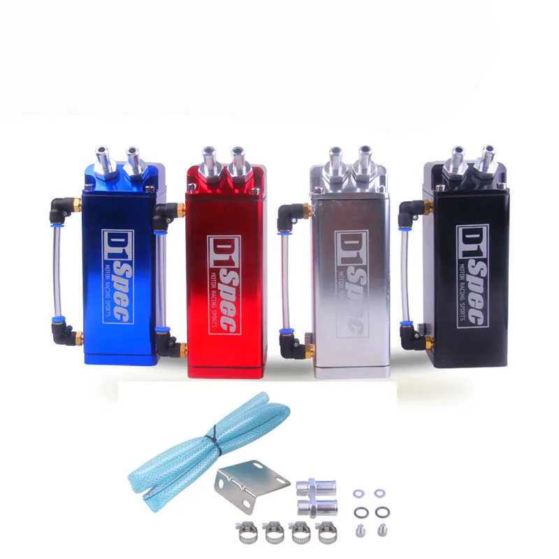 

Universal Billet Square Aluminum Engine Oil Catch Tank Can Reservoir Breather Kit D1 SPEC Fuel Tanks