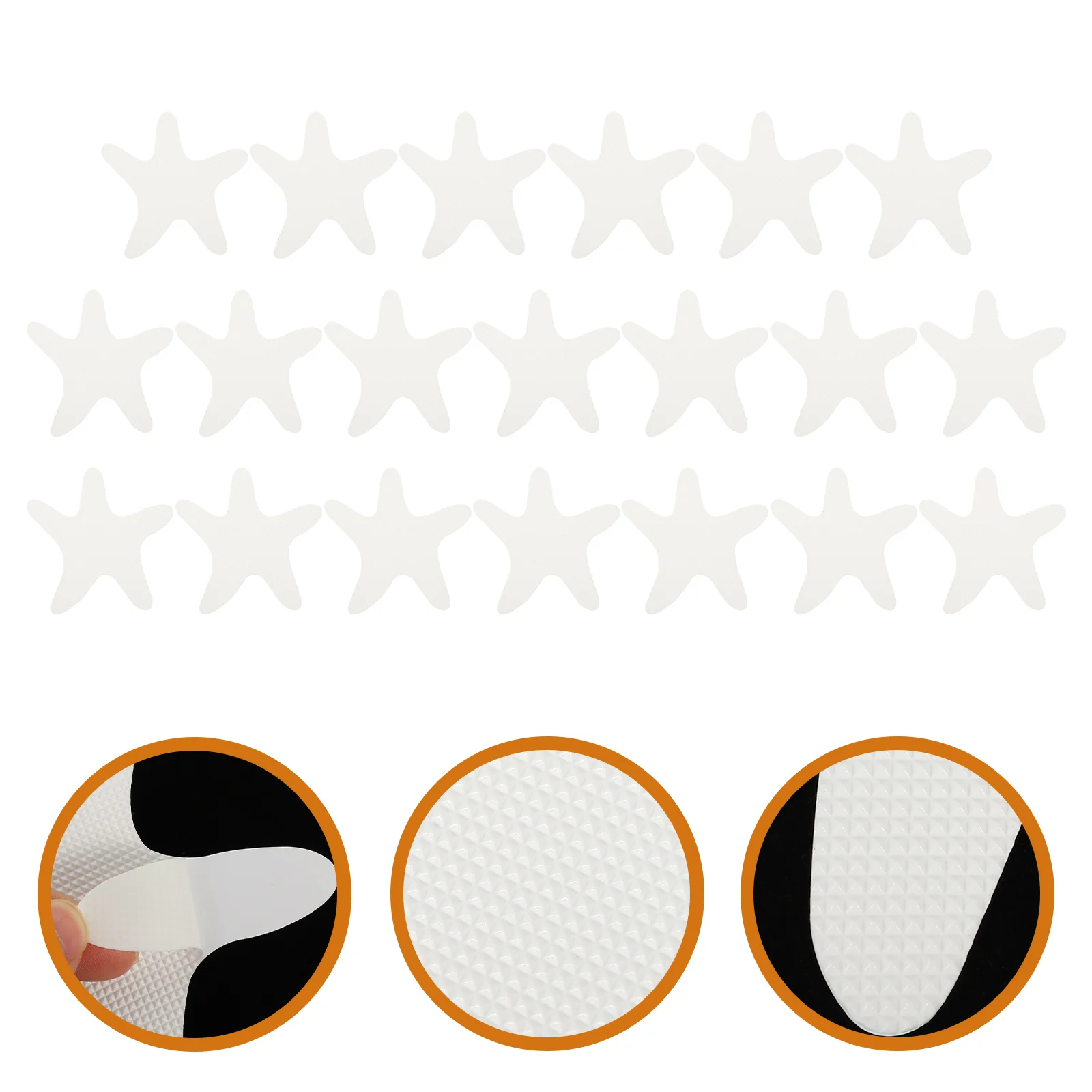 

20 Pcs Bathroom Non-slip Stickers Self-adhesive Bathtub Decals Seastar Waterproof Anti-skid Non-skid Shape