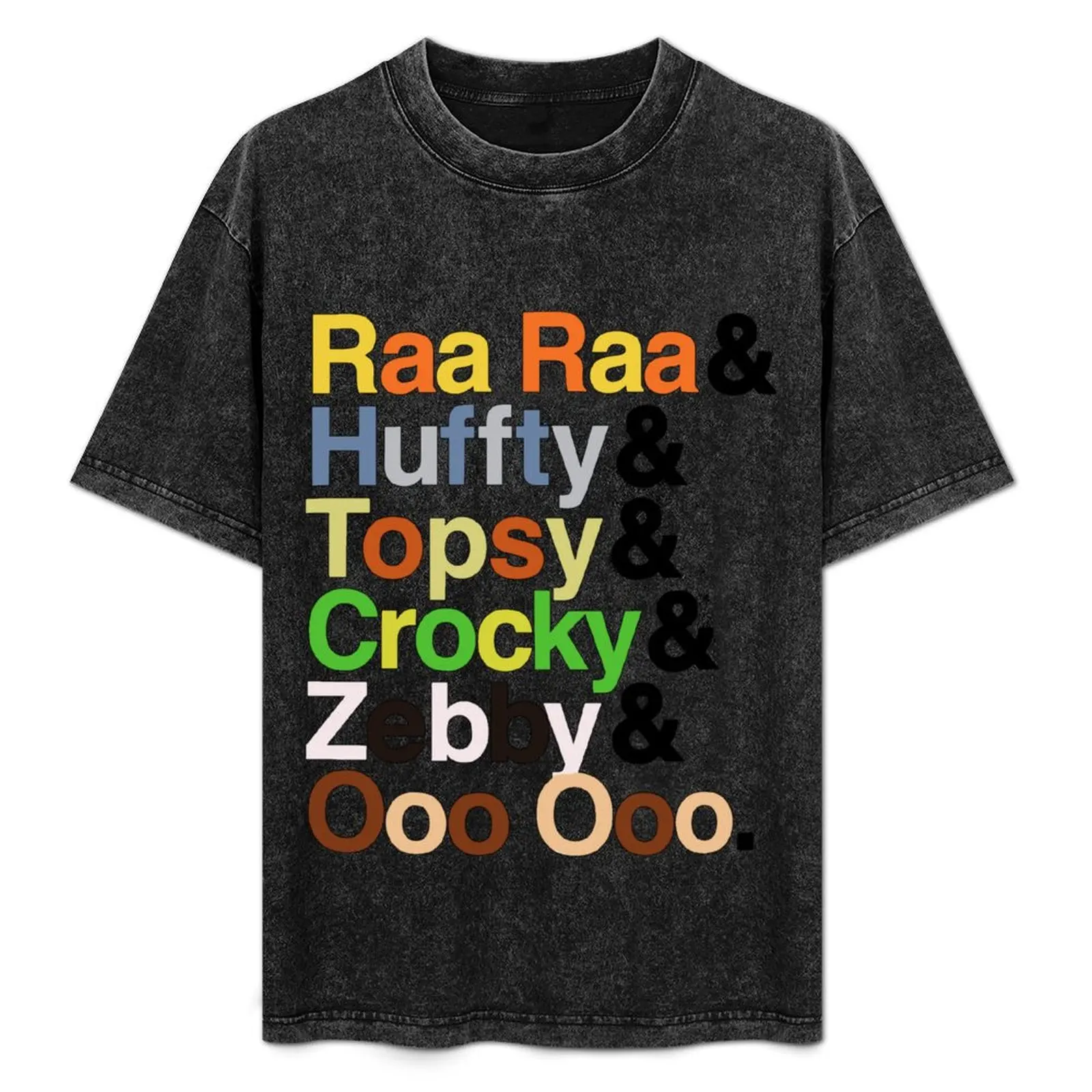 Raa The Noisy Lion klasyczna lista T-Shirt urocze ubrania koszulki graficzne koreańska moda czarne dla mężczyzn