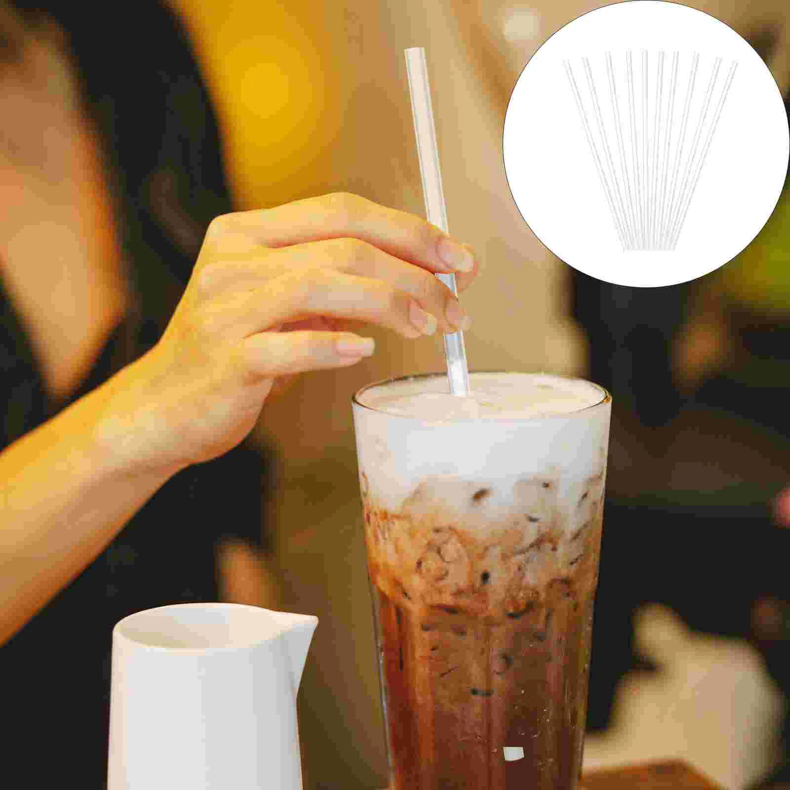 

10 Pcs Water Cup Silicone Straw Long Drinking Straws Clear Reusable Coffee Elasticity Flexible Silica Gel Child Cocktail