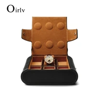 fanxi new black pu leather wrist watch display bag portable watch storage velvet internal jewelry organizer high quality