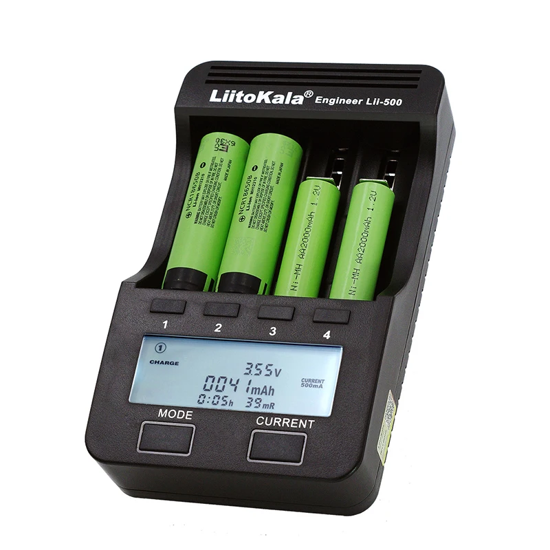 Liitokala Lii500 LCD Charger Lii-202 Lii-402 Lii-PD4 18650 3.7V 18350 18500 14500 26650 1.2V AA AAA NiMH Battery |