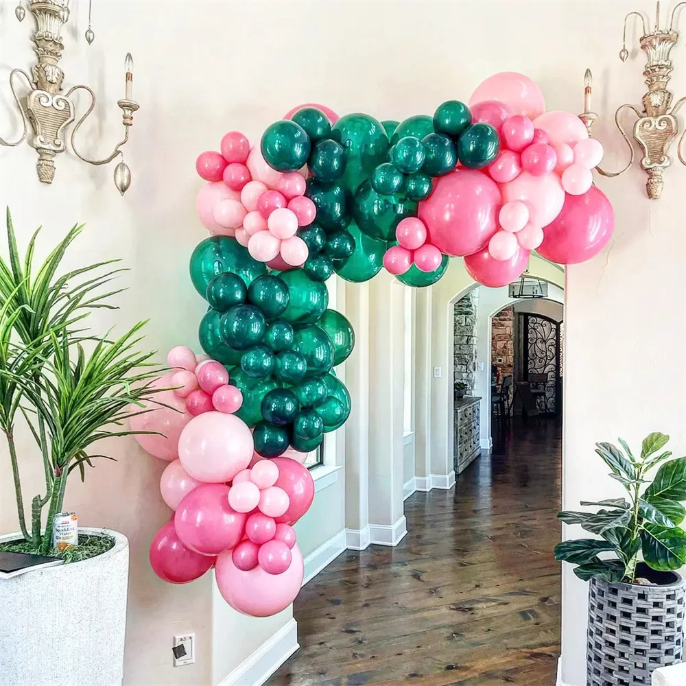 

102 Pcs Avocado Green Balloons Garland Arch Kit Retro Vintage Green Pink Latex Globos Baby Shower Birthday Wedding Party Decors