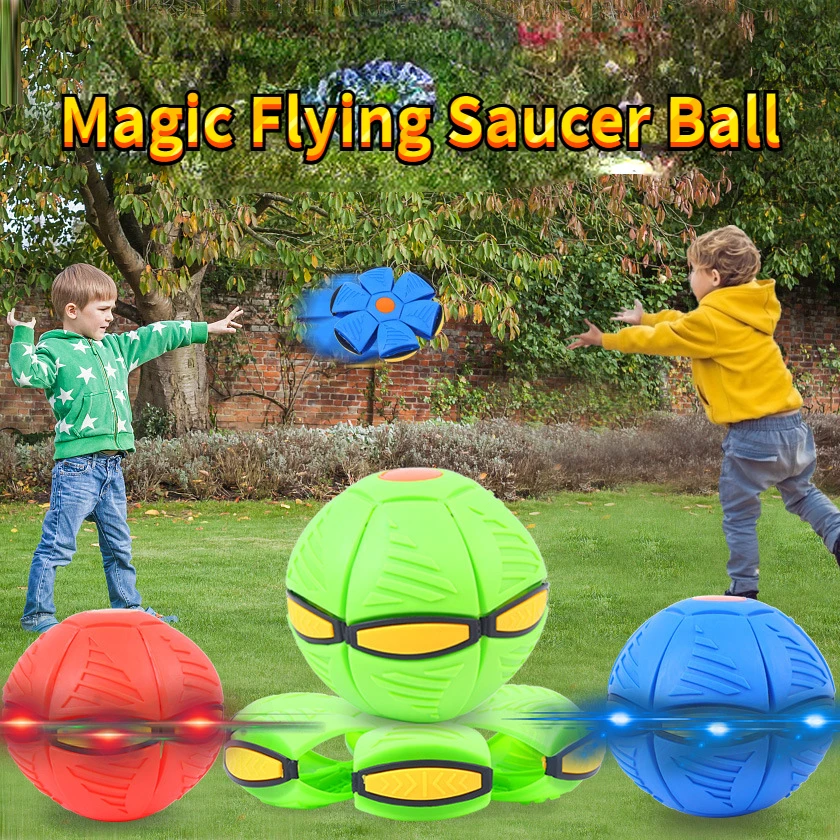 

Flying Saucer Ball Magic Deformation Light Flying Toys, Decompression Children Outdoor Fun Gift Parent-child Interactive