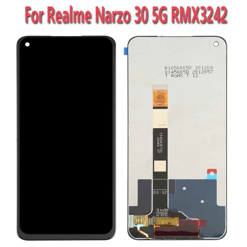 Оригинальный ЖК-дисплей 6,5 дюйма для Realme Narzo 30 Pro 5G RMX3242 RMX2156 RMX2117, сенсорный экран, сменный дигитайзер в сборе
