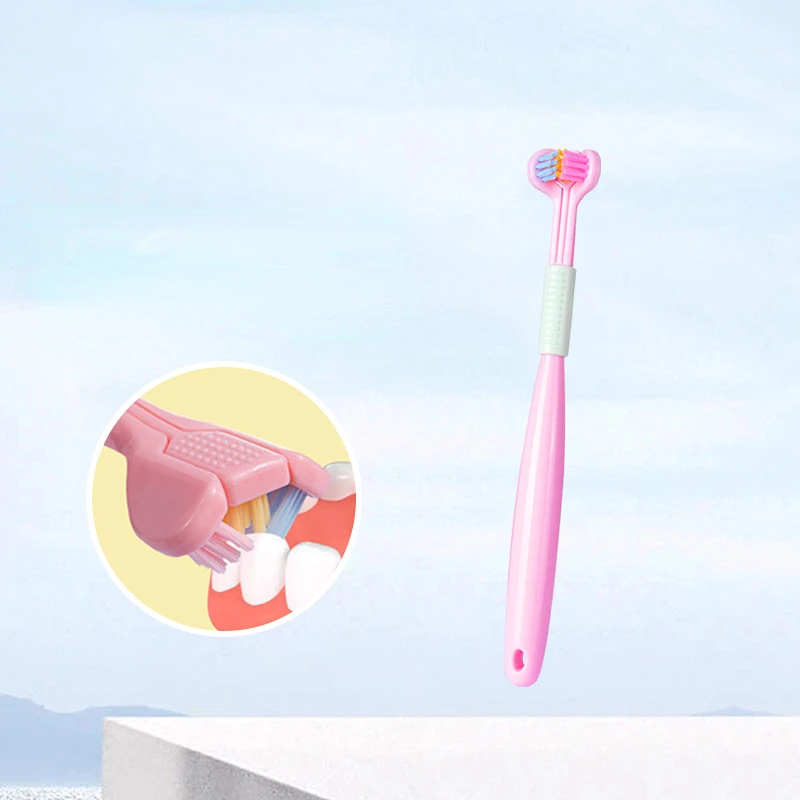 Baby Oral Health Care Kids 360° Clean Tooth Teeth Clean Brush Three Side Candy Color Soft Toothbrush Children Dental Care 3-12Y images - 6